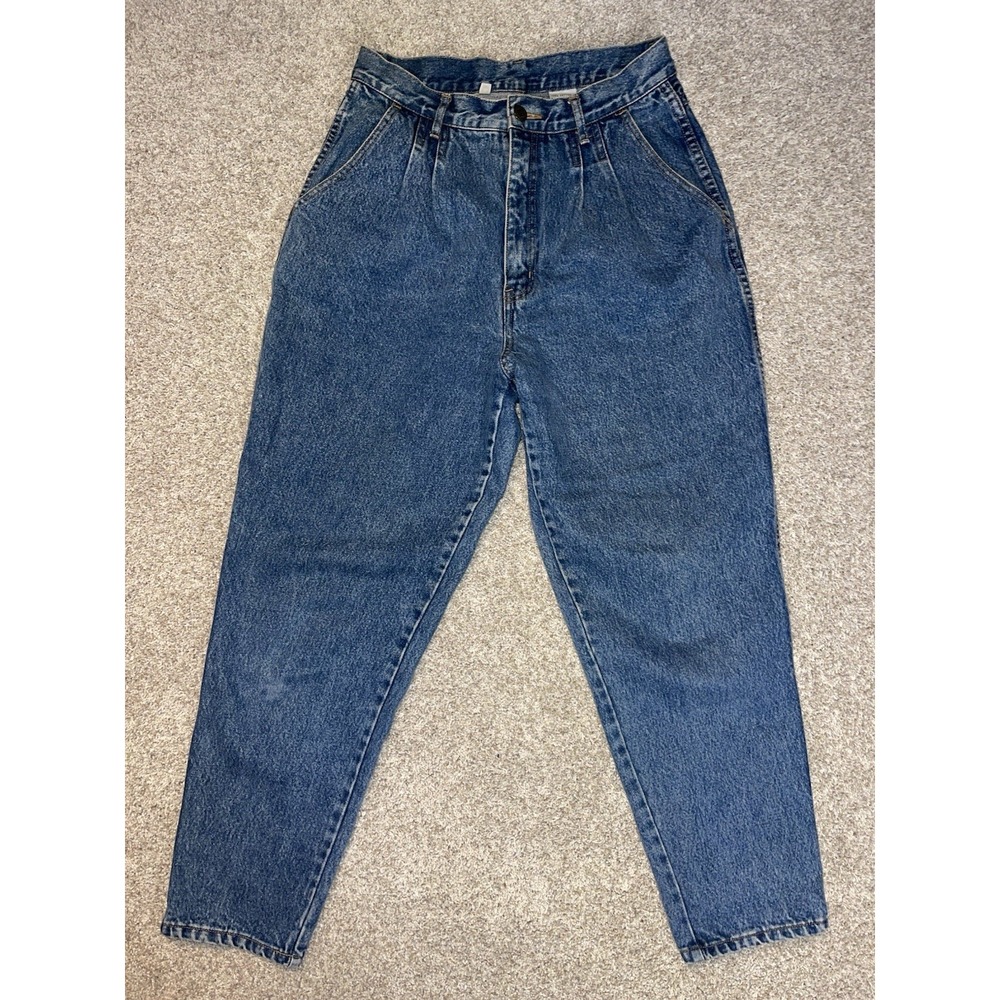 Vintage Bill Blass Jeans Womens 12 Petite Pleated High Waisted Mom Tapered